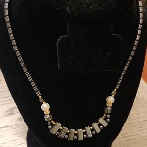 Elegant Black and Gold Beaded Necklace